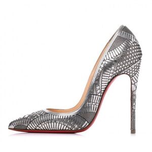 Christian Louboutin Silver Stiletto Heels KRISTALI 120 size 36.5